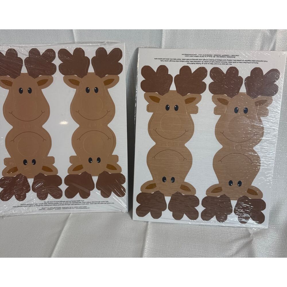 Holiday Reindeer lollipop tootsie pop holders -sealed total 24